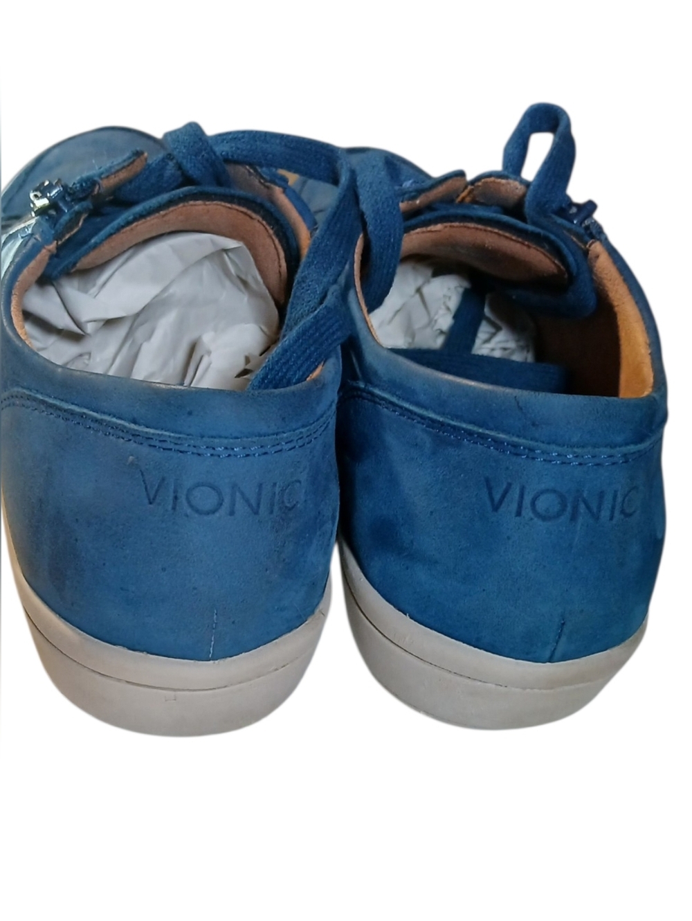VIONIC Abigail Blue Suede Lace-Up Supportive Sneaker - Picture 4 of 7